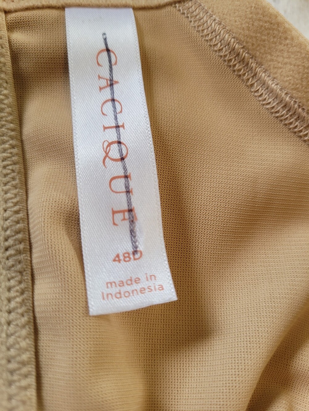 Cacique Size 48D Lane Bryant Boost Plunge Tan  Bra Hook & Eye Back Closure - Picture 8 of 11